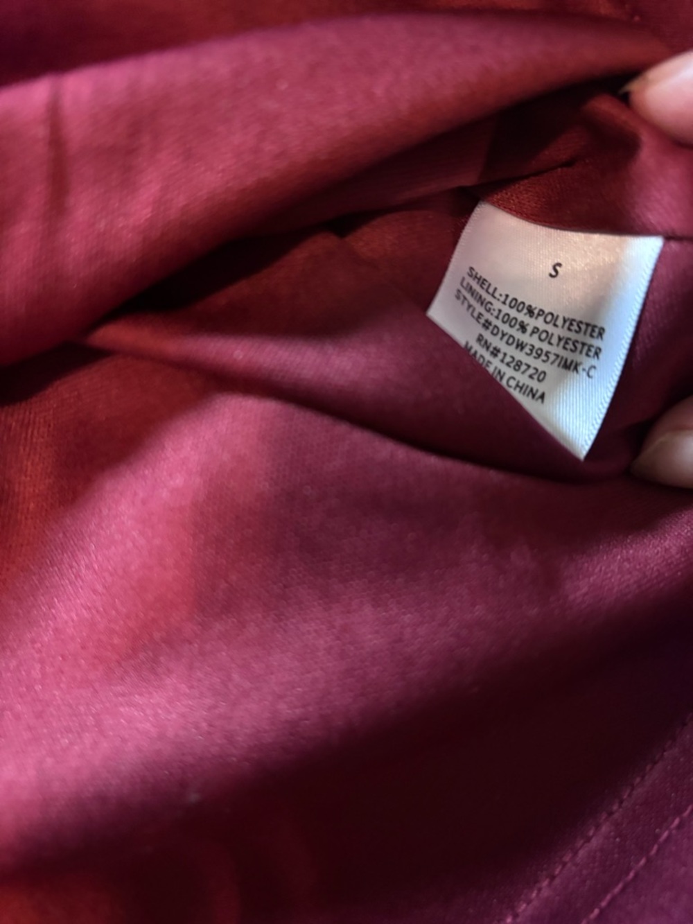 Miami Puff Sleeve Babydoll Mini Dress Burgundy Cottagecore Size Small - Picture 6 of 6